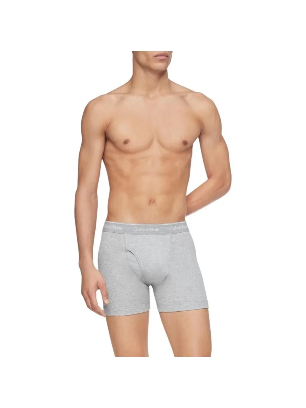 New Calvin Klein CK Classic Cotton Boxer Briefs Underwear Gray 3 Pack Men MEDIUM